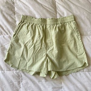 NWT Madewell Poplin Pull-On Shorts, Pale Green